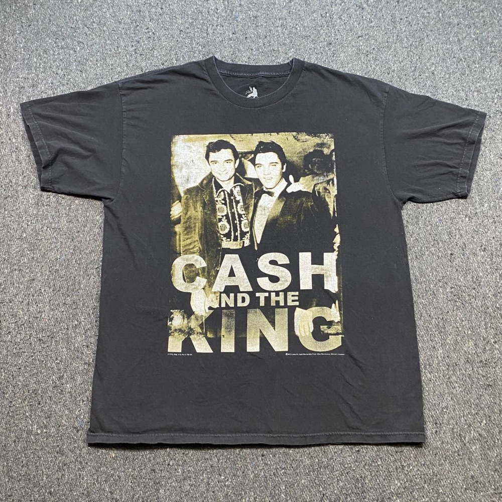 Zion Rootswear Johnny Cash Elvis Presley TShirt Sz XL Men Black Graphic Rock Tee